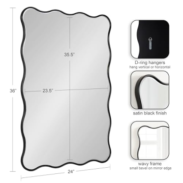 Kate and Laurel Viona Mirror, Elegant Wavy Design for Any Room