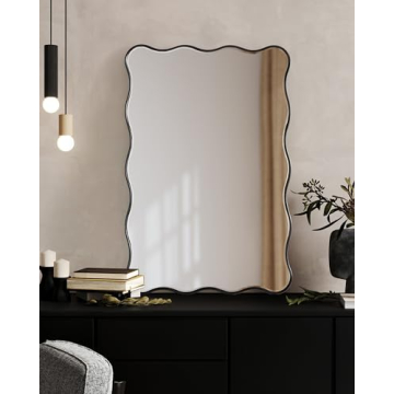 Kate and Laurel Viona Mirror, Elegant Wavy Design for Any Room