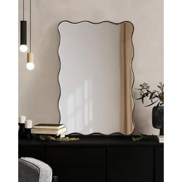 Kate and Laurel Viona Mirror, Elegant Wavy Design for Any Room