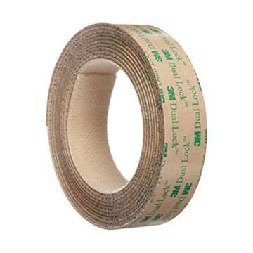 3M Dual Lock Reclosable Fasteners, Heavy Duty, Clear, TB4570/SJ4570, 1 in x 10 ft Mated Strip, Indus...