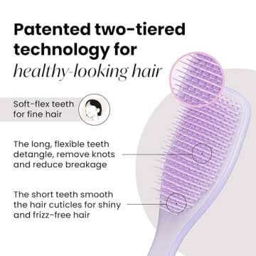Tangle Teezer Ultimate Detangler Brush, Dry & Wet Hair Brush, Reduces Breakage for Color-Treated, Fi...