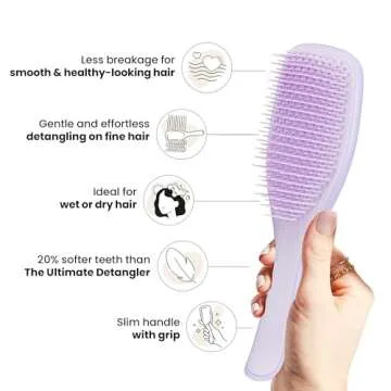 Tangle Teezer Ultimate Detangler Brush, Dry & Wet Hair Brush, Reduces Breakage for Color-Treated, Fine, & Fragile Hair Types, Hypnotic Heather