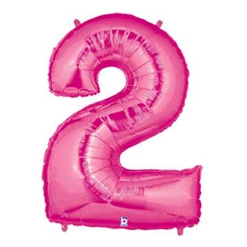 Giant Pink #2 40" Mylar Balloon - Perfect for Celebrations and Photo Props!
