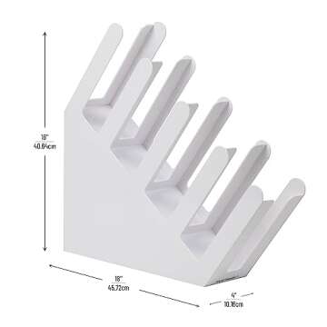 Mind Reader Lid Dispenser Coffee Bar, Beverage Cup, Kitchen, Breakroom, 4 Compartment, White Acrylic