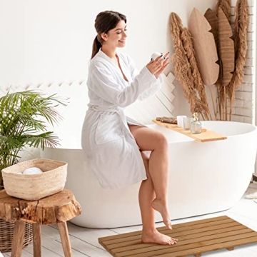 Bamboo Wooden Bath Mat for Luxury Shower - Non-Slip & Waterproof