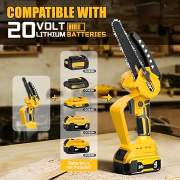 20V MAX Cordless Mini Chainsaw Lightweight Safe Efficient