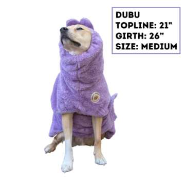DERPYCHAPPY Premium Dog Bathrobe Towel, Absorbent Microfiber Robe for Small Medium Extra Large Dogs ...