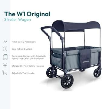 WONDERFOLD W1 Stroller Wagon - Versatile 2 Seater with Canopy