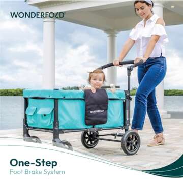 WONDERFOLD W1 Stroller Wagon - Versatile 2 Seater with Canopy