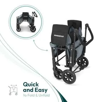 WONDERFOLD W1 Stroller Wagon - Versatile 2 Seater with Canopy