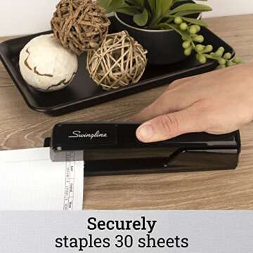 Swingline Stapler, 30 Sheet Capacity, 747 Classic Stapler, Jam Free, Metal, Black (74701)