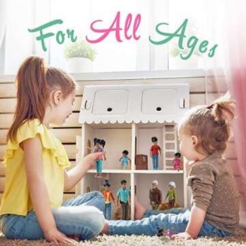 Beverly Hills Doll Collection Sweet Li'l Family Hispanic Dollhouse People Set of 9 Action Figure Set...