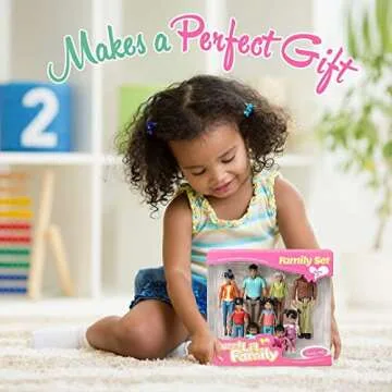 Beverly Hills Doll Collection Sweet Li'l Family Hispanic Dollhouse People Set of 9 Action Figure Set - Grandpa, Grandma, Mom, Dad, Sister, Brother, Toddler, Twin Boy & Girl