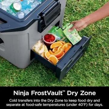 Ninja FB131GY FrostVault 30qt Hard Cooler with Dry Zone, Integrated Fridge-Temp Dry Storage Drawer, Premium Heavy-Duty Insulated Cooler, Keeps Ice for Days, Slate Gray