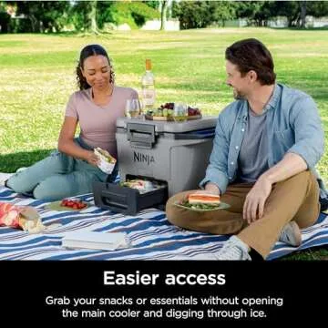 Ninja FB131GY FrostVault 30qt Hard Cooler with Dry Zone, Integrated Fridge-Temp Dry Storage Drawer, Premium Heavy-Duty Insulated Cooler, Keeps Ice for Days, Slate Gray