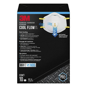 3M N95 Respirator 8511, Cool Flow Valve, 10 Pack, NIOSH-APPROVED, Advanced Filter Media For Easy Bre...