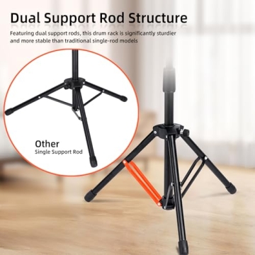 Upgraded 12 Inch Silent Drum Practice Pad with Stand