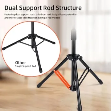 Upgraded 12 Inch Silent Drum Practice Pad with Stand