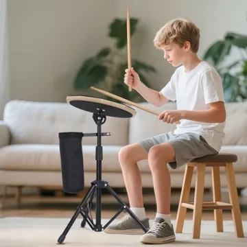 Upgraded 12 Inch Silent Drum Practice Pad with Stand