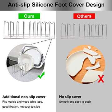 FLSEPAMB Sturdy 10-Tier Lid Organizer for Kitchen Storage