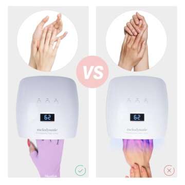 MelodySusie UV Gloves for Gel Nail Lamp, Professional UPF50+ UV Protection Gloves for Manicures, Nail Art Skin Care Fingerless Anti UV Glove Protect Hands from UV Harm (Purple)