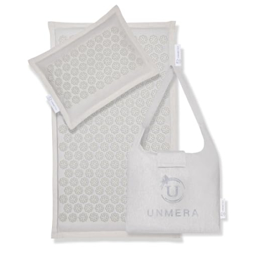 UNMERA Acupressure Mat and Pillow Set,Natural Eco Linen & Coconut Fiber Filling,FSA/HSA Eligible,for...