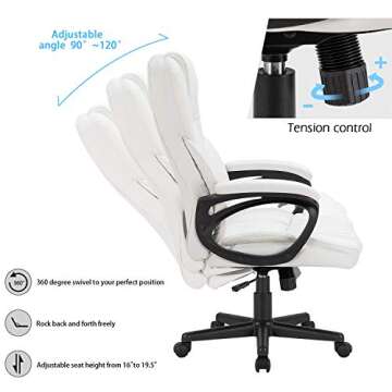 Ergonomic High Back Office Chair for Home and Office
