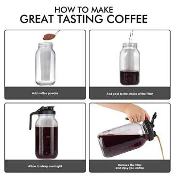 Durable 64 oz Cold Brew Mason Jar Coffee Maker
