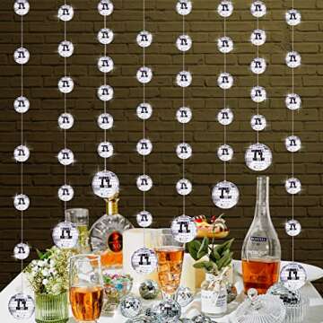 Sumind 8 Packs 4.9 ft Disco Ball Party Decorations Mini Disco Ball Ornaments Silver Hanging Ball Reflective Mirror Ball for Christmas Wedding 70s Dance Music Birthday Party Supplies(2 Inch, 3 Inch)