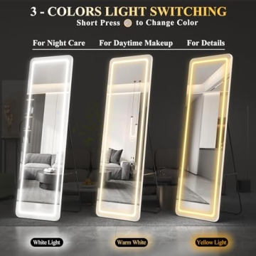 LVZORY 63" Full Length Mirror with Touch Control Lighting
