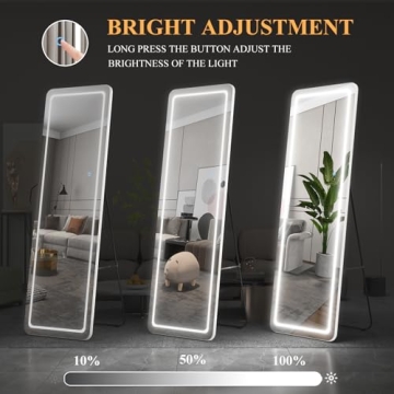 LVZORY 63" Full Length Mirror with Touch Control Lighting