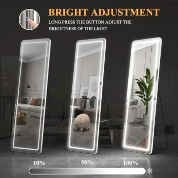 LVZORY 63" Full Length Mirror with Touch Control Lighting