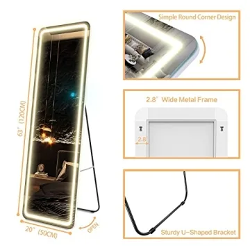 LVZORY 63" Full Length Mirror with Touch Control Lighting