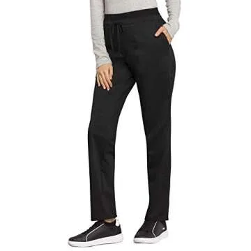 Scrubs for Women Workwear Revolution, Drawstring Cargo Pants WW105T, M Tall, Black