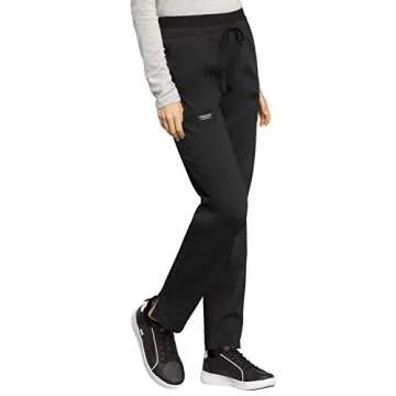 Scrubs for Women Workwear Revolution, Drawstring Cargo Pants WW105T, M Tall, Black