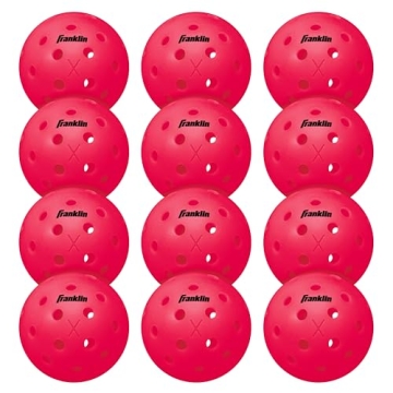 Franklin Sports Outdoor Pickleballs - X-40 Pickleball Balls USA Approved 12 Pack (Outside Pink)