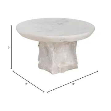 Stylish Bloomingville Round Marble Cutting Board with Pedestal