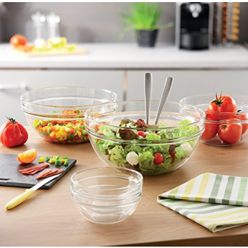 Luminarc Glass 10-Piece Set Stackable Bowl Set,Clear
