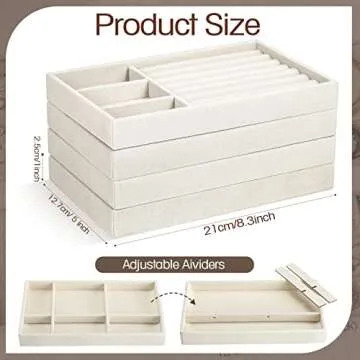 Kenning 16 Pcs Stackable Jewelry Organizer for Women