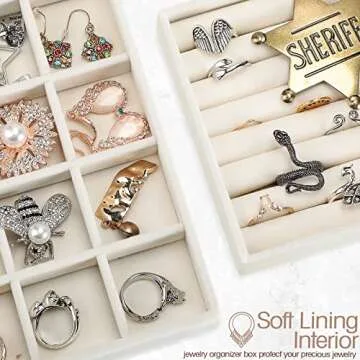 Kenning 16 Pcs Stackable Jewelry Organizer for Women