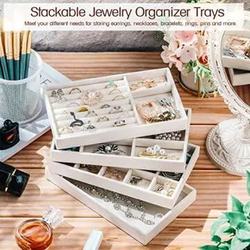 Kenning 16 Pcs Stackable Jewelry Organizer for Women