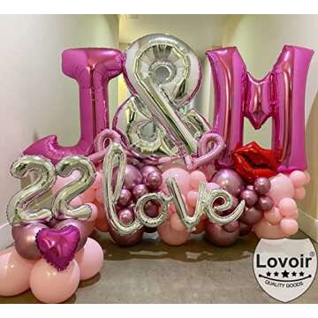 Lovoir 40 Inch Large Hot Pink Letter O Balloons Big Size Jumbo Mylar Foil Helium Balloon for Birthday Party Celebration Decorations Alphabet Hot Pink O