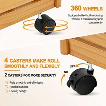 Nova Microdermabrasion Kitchen Island Cart with Storage, Rolling Side Table on Wheels with 2 Drawers, 3 Shelves, Lockable Casters for Dining Room, Bar