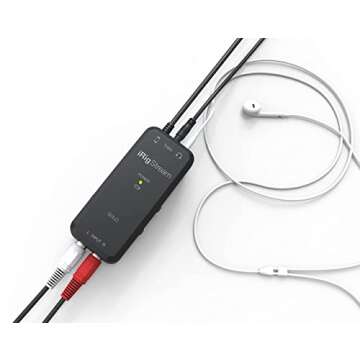 IK Multimedia iRig Stream SOLO audio interface for iOS & Android devices, iPhone, iPad, with 1/8" TRRS jack & 2 RCA, connects directly to mixers & Dj decks