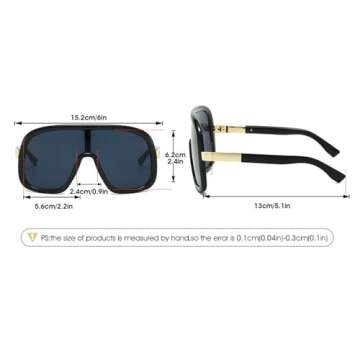 mincl Oversized Pilot Sunglasses for Women - Trendy UV Protection