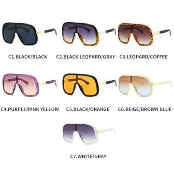 mincl Oversized Pilot Sunglasses for Women - Trendy UV Protection