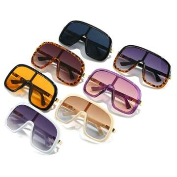mincl Oversized Pilot Sunglasses for Women - Trendy UV Protection