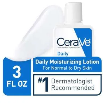 CeraVe Daily Moisturizing Lotion | 3 Ounce | Face & Body Lotion for Dry Skin with Hyaluronic Acid | Fragrance Free