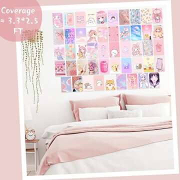 L1rabe Kawaii Anime 50Pcs Wall Collage Kit for Girls