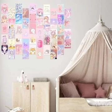 L1rabe Kawaii Anime 50Pcs Wall Collage Kit for Girls